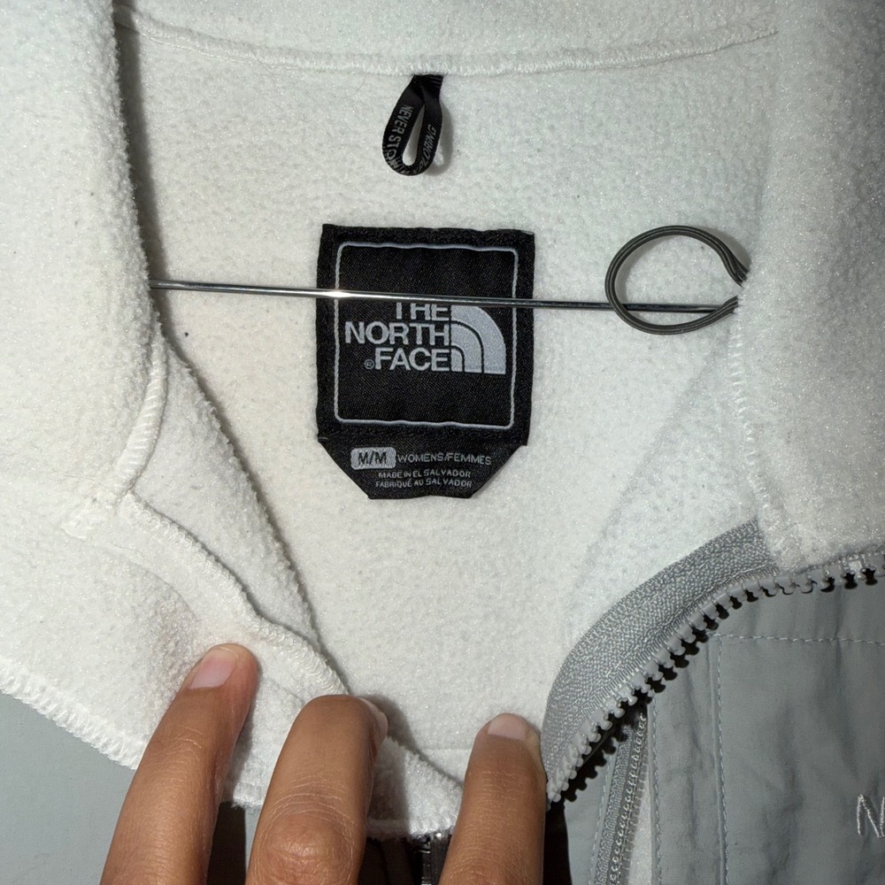 The North Face Denali Polartec Fleece Jacket Cream White/Gray Women M T164 F14 - Picture 3 of 9